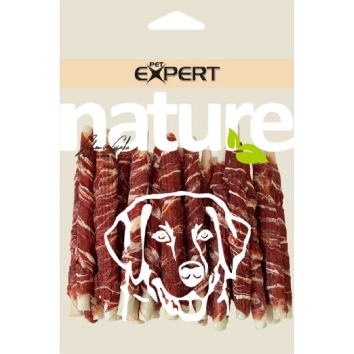 Pet Expert 500g tyčinka žvýkací s kachním a chrupavkou 13cm dog